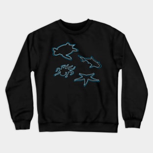 Minimalist ocean animals Crewneck Sweatshirt